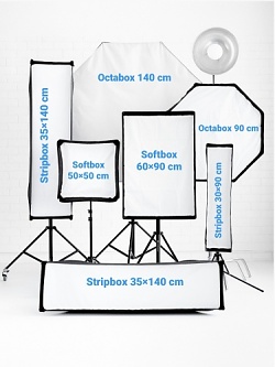 Porovnání velikosti softboxů